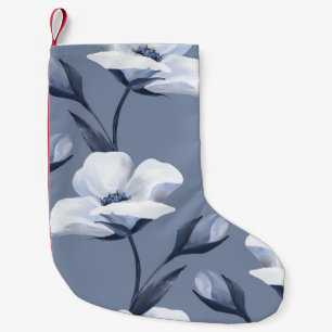 Delicate white flowers: seamless pattern. small christmas stocking