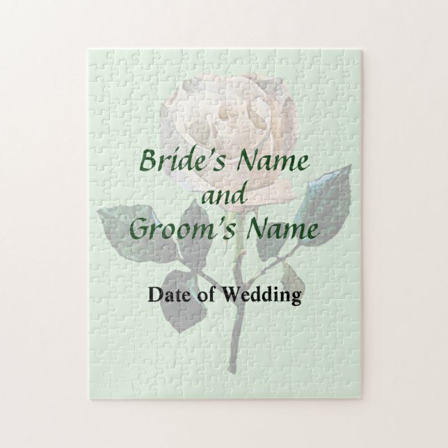 Delicate White Rose Wedding Products Jigsaw Puzzle (Vertical)