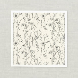 Delicate wild flowers napkin