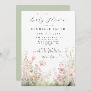 Delicate Wildflower Baby Shower Invitation