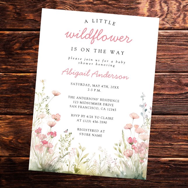 Delicate Wildflower Baby Shower Invitation (Creator Uploaded)