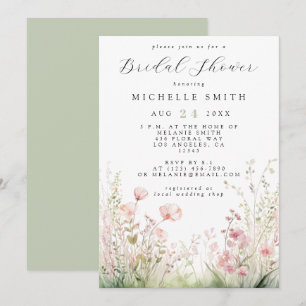 Delicate Wildflower Bridal Shower Invitation