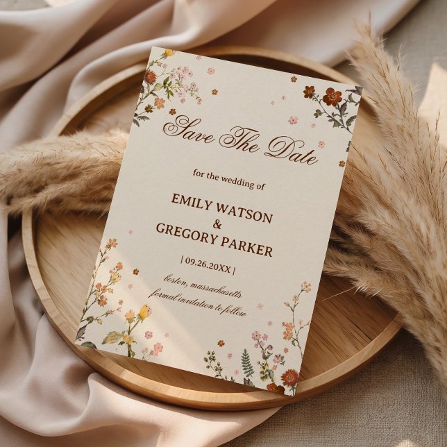 Delicate Wildflower Elegant Save The Date (Creator Uploaded)