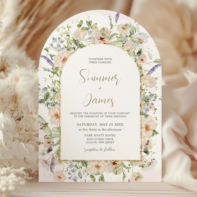 Delicate Wildflower Floral Garden Wedding Arch Invitation (Creator Uploaded)