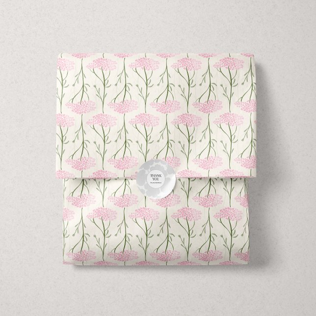 Delicate Wildflower Foliage Pattern Pastel Pink Tissue Paper (Creator Uploaded)