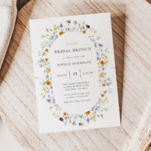 Delicate Wildflower Frame Bridal Shower Invitation