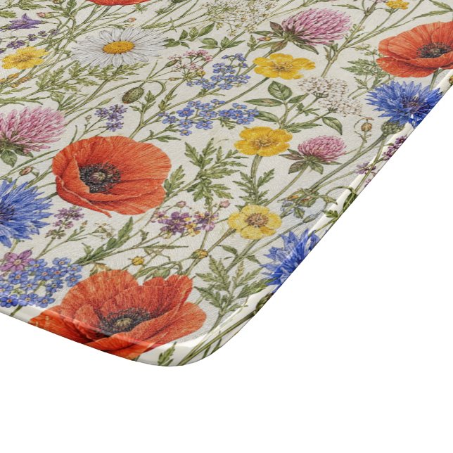 Delicate Wildflower Meadow Blooms Cutting Board (Corner)