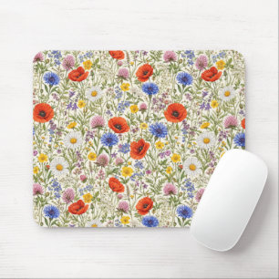 Delicate Wildflower Meadow Blooms Mouse Pad