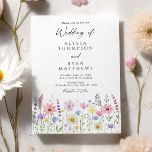Delicate Wildflower Meadow Wedding Invitation