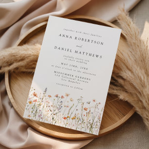 Delicate Wildflower Meadow Wedding Invitation