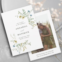 Delicate Wildflower Modern Boho Wedding Photo