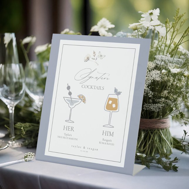 Delicate Wildflower Signature Drinks ID1102 Pedestal Sign (Creator Uploaded)