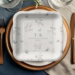 Delicate Wildflower Watercolor Pattern ID1102 Paper Plate