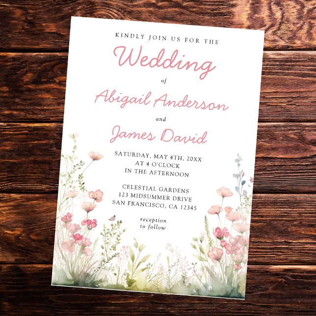 Delicate Wildflower Wedding Invitation (Creator Uploaded)