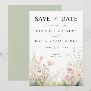 Delicate Wildflower Wedding Save The Date