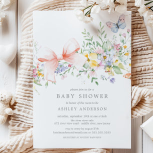 Delicate Wildflowers Baby Shower  Invitation