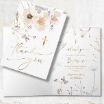 delicate wildflowers Baptism thank you for coming Card<br><div class="desc">Thank you card</div>