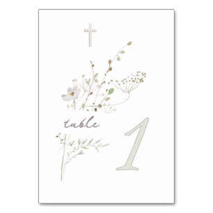 delicate wildflowers bouquet Baptism n 1 Table Number