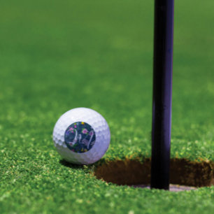 Delicate wildflowers in dark blue. Custom Golf Balls