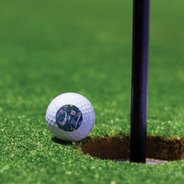 Delicate wildflowers in dark blue. Custom Golf Balls (Creator Uploaded)