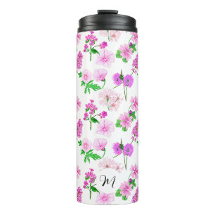 Delicate wildflowers in white. Custom. Thermal Tumbler