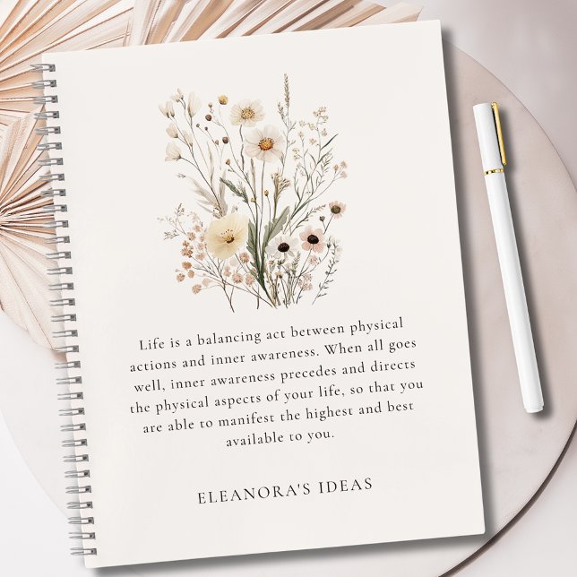 Delicate Wildflowers Motivational Quote  Notebook (Delicate Wildflowers Motivational Quote Notebook)