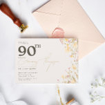 Delicate Wildflowers Pink Yellow 90th Birthday  Invitation<br><div class="desc">A delicate flower design for a big celebration. Featuring wildflower floral illustration with soft pink and pale yellow colours. Other matching pieces in the collection.</div>