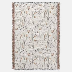 Delicate Wildflowers  Throw Blanket