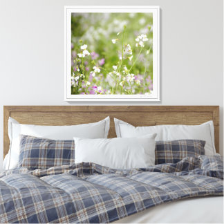 Delicate Wildflowers, white & lavender by Sidharta Canvas Print