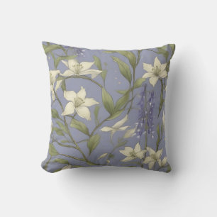Delicate Willow Branches And Flowers Cushion