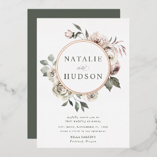 Delicate Winter Floral Frame Wedding