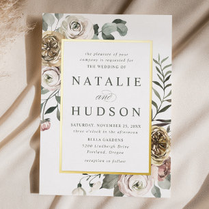 Delicate Winter Floral Frame Wedding
