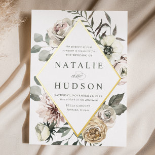 Delicate Winter Floral Frame Wedding