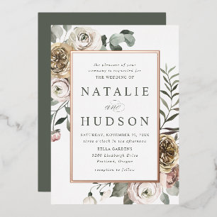Delicate Winter Floral Frame Wedding