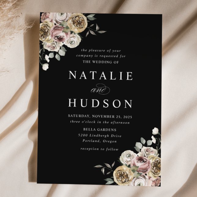 Delicate Winter Floral Wedding Invitation (Creator Uploaded)