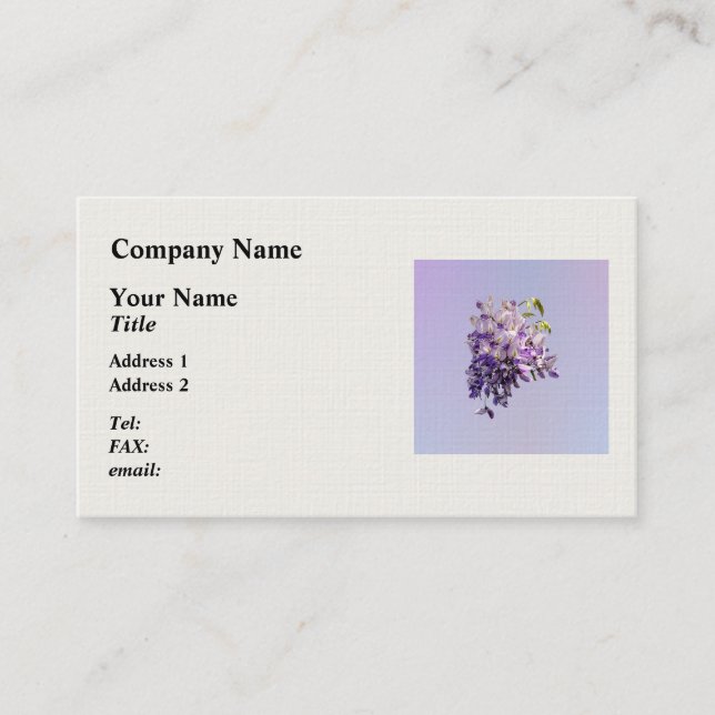 Delicate Wisteria Business Card (Front)