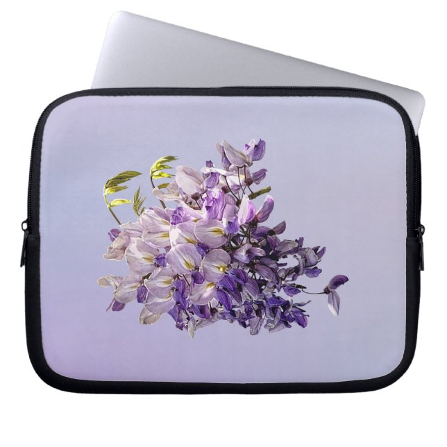 Delicate Wisteria Laptop Sleeve (Front)