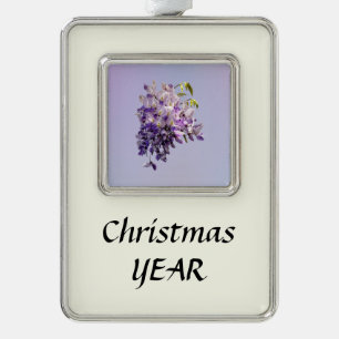 Delicate Wisteria Silver Plated Framed Ornament