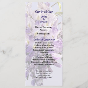 Delicate Wisteria Wedding Program Programme