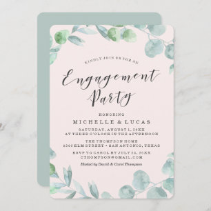 Delicate Wreath   Engagement Party Invitation