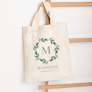 Delicate Wreath Personalised Monogram Tote Bag