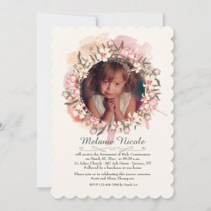 Delicate Wreath Photo Invitation