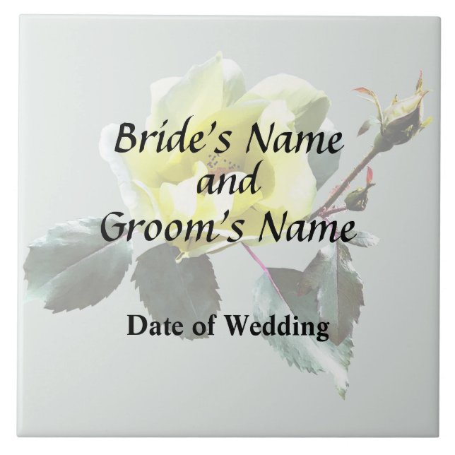 Delicate Yellow Rose Tile (Front)