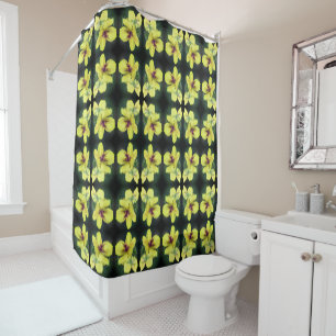 Delicate Yellow Wildflower Abstract Art Shower Curtain