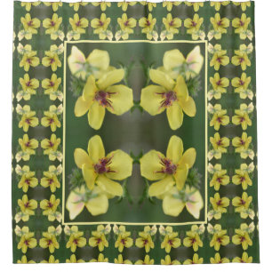 Delicate Yellow Wildflower Abstract Art Shower Curtain