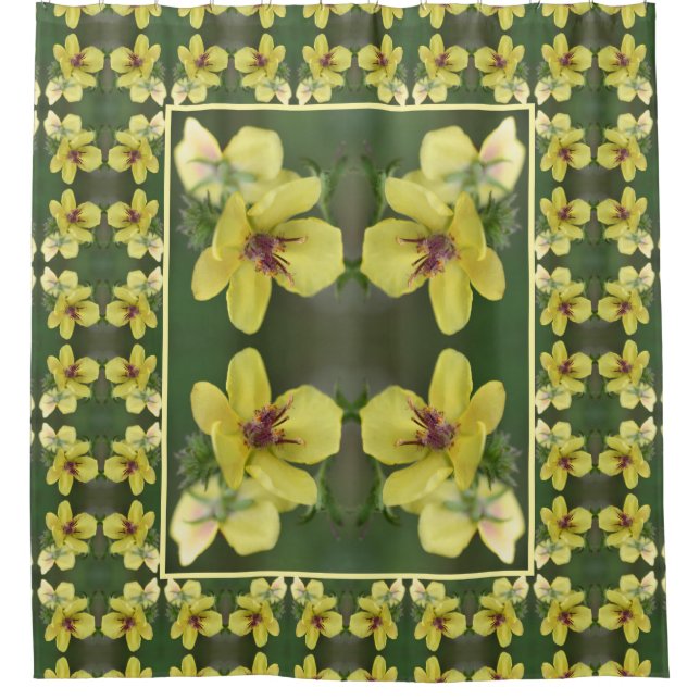 Delicate Yellow Wildflower Abstract Art Shower Curtain (Front)