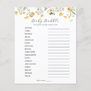 Delicate Yellow Wildflower Baby Babble Scramble