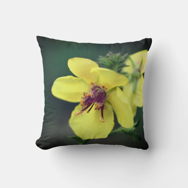 Delicate Yellow Wildflower  Cushion (Front)