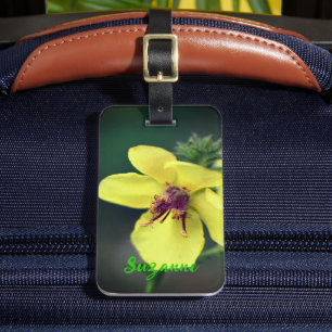 Delicate Yellow Wildflower Personalised Luggage Tag
