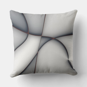 Delicately convex grey piece cutouts cushion